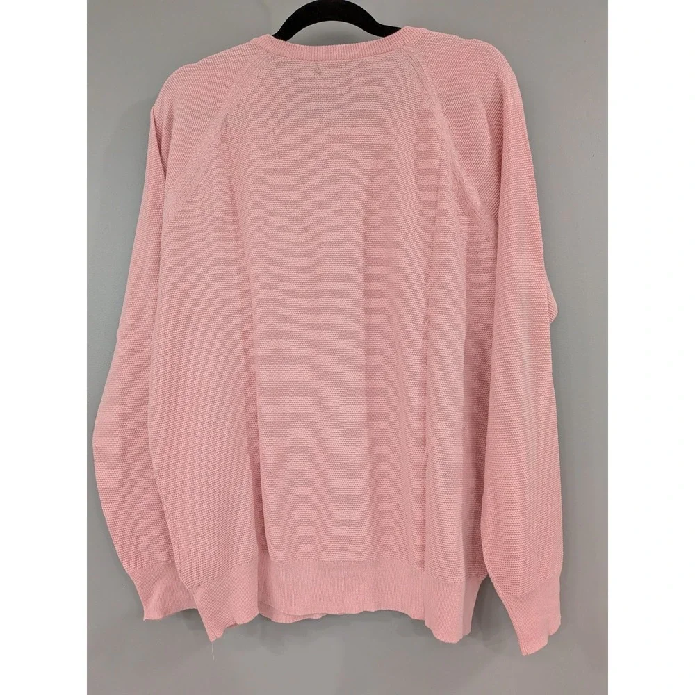 NEW LIGHTWEGIHT J Crew Mens PINK Waffle Knit Crewneck Sweater BABY SHOWER‎